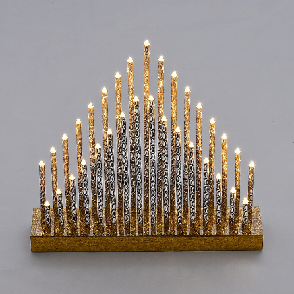LED Candle Set (Size 33x7x32 cm) - Gold