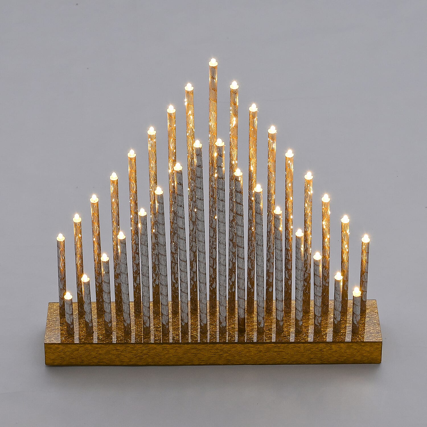 LED Candle Set (Size 33x7x32 cm) - Gold
