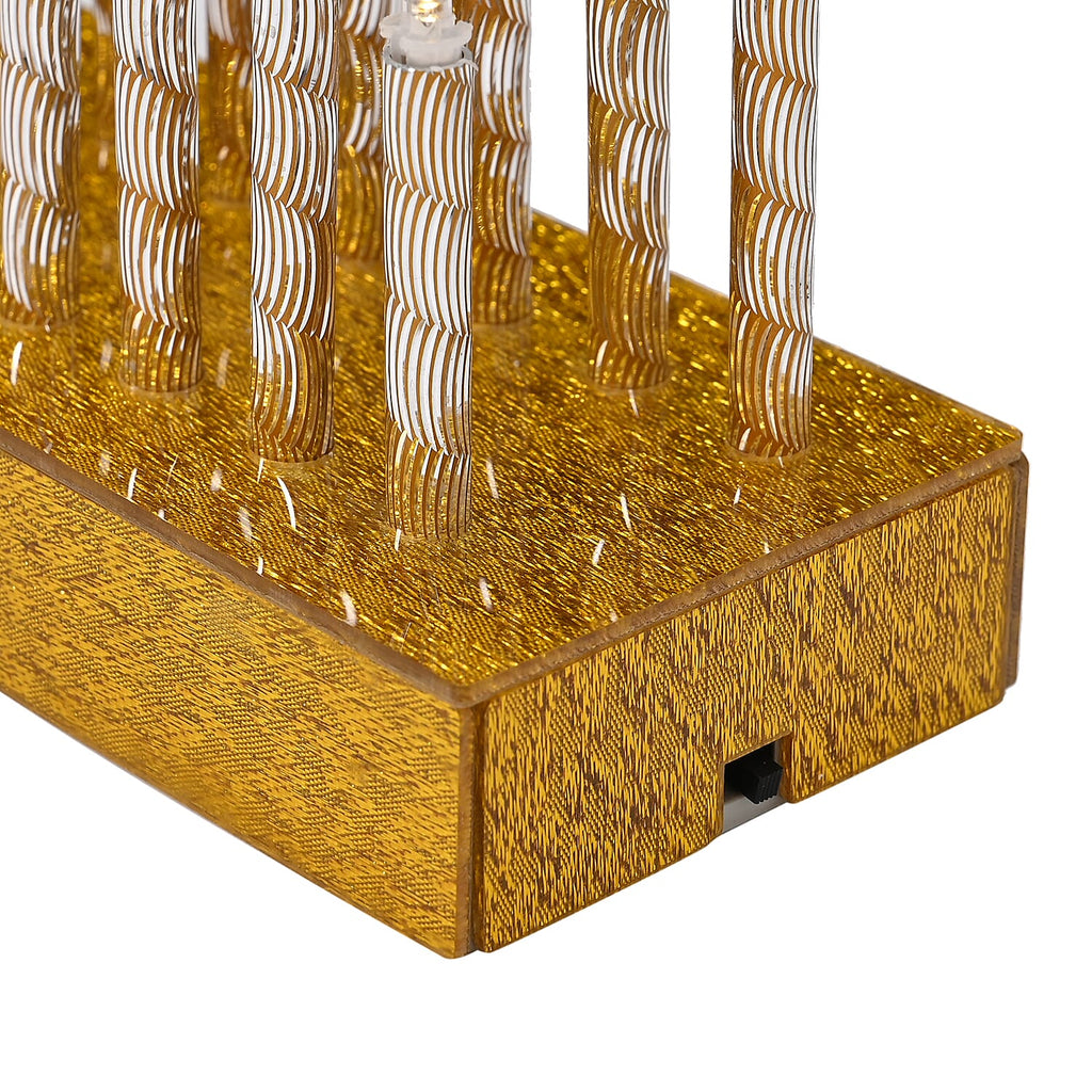 LED Candle Set (Size 33x7x32 cm) - Gold