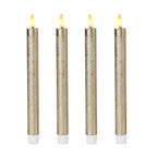 Set of 4 Flameless LED Candles (2 AAA Batteries,Not Incl.) - Gold