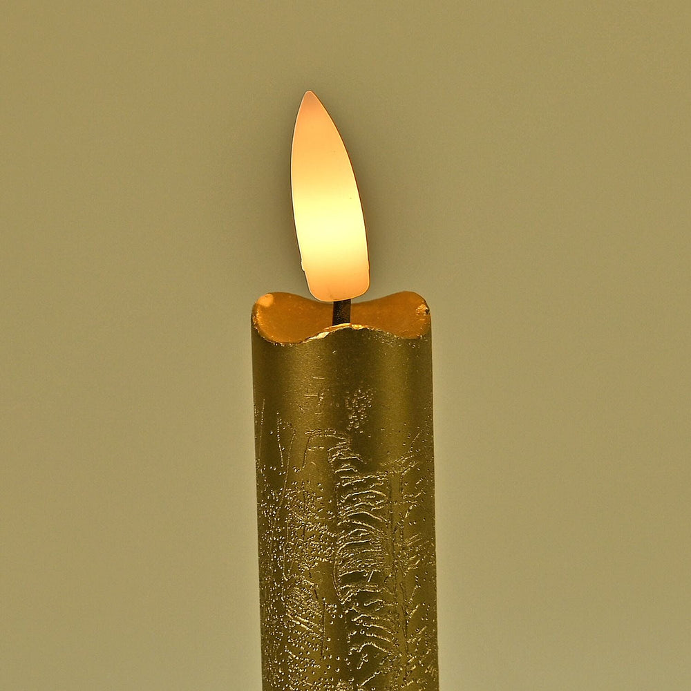 Set of 4 Flameless LED Candles (2 AAA Batteries,Not Incl.) - Gold