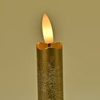 Set of 4 Flameless LED Candles (2 AAA Batteries,Not Incl.) - Gold