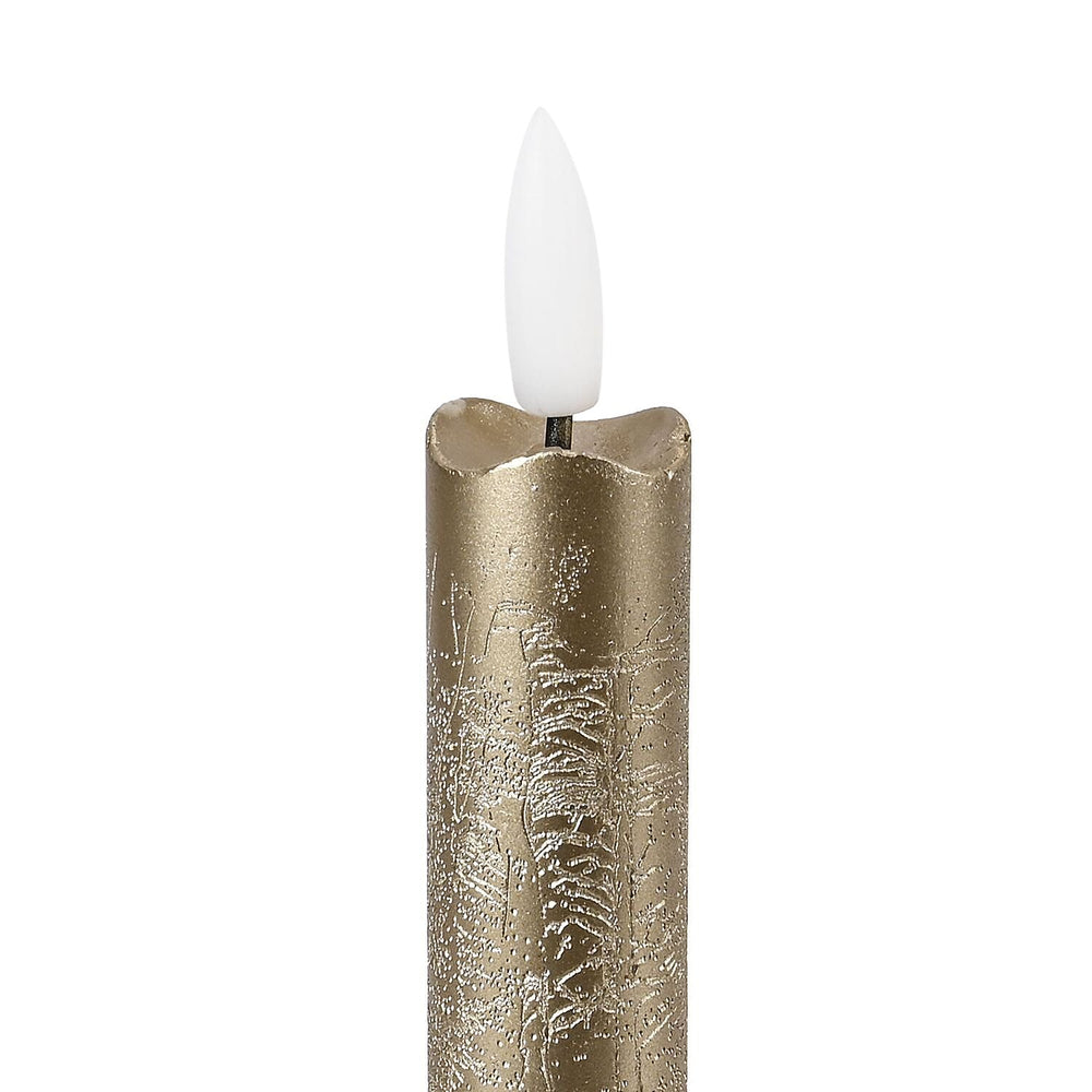 Set of 4 Flameless LED Candles (2 AAA Batteries,Not Incl.) - Gold