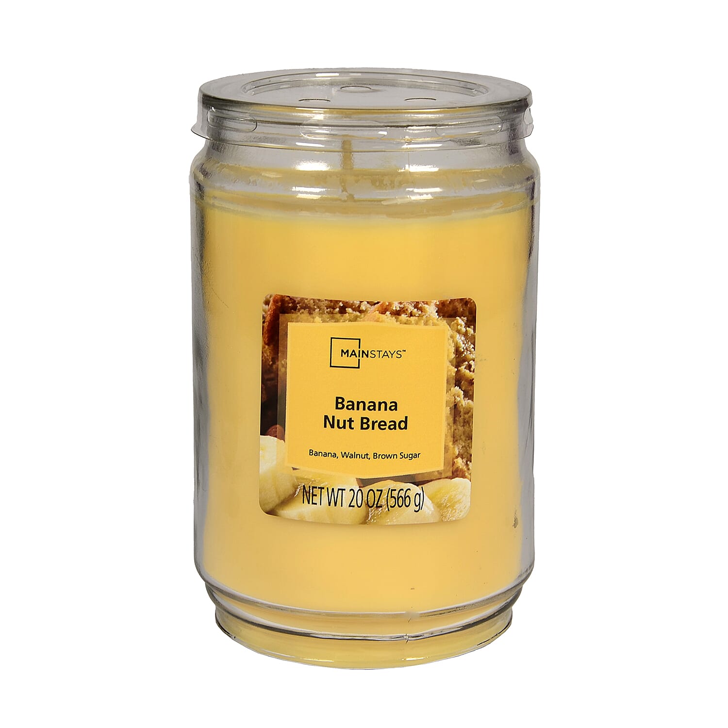 Mainstays Banana Nut Bread 20oz - Premium Soy Wax - Yellow