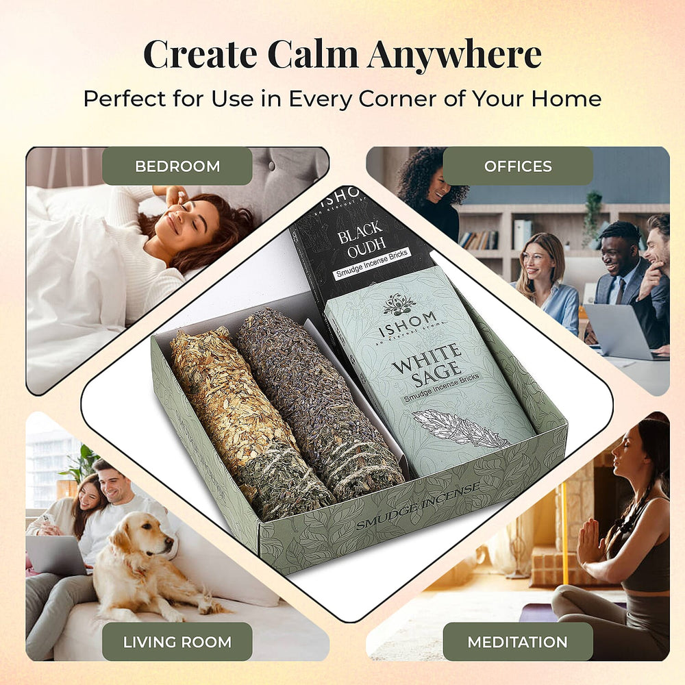 5th Season Incense Bricks - Smudge Combo- 31 Bricks - 2 Smudge Sticks - Set of 4 Fragrances