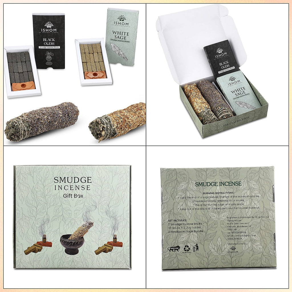 5th Season Incense Bricks - Smudge Combo- 31 Bricks - 2 Smudge Sticks - Set of 4 Fragrances