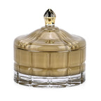 Aroma Glow Glass Jar Candles Oud Wood Scent (150g) (28hr Burn Time) - Green