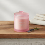 THE HOME LUXURY - Lavender Woods Scent Glass Jar Soy Candle with Burn Time upto 55 Hours - Snow Purple