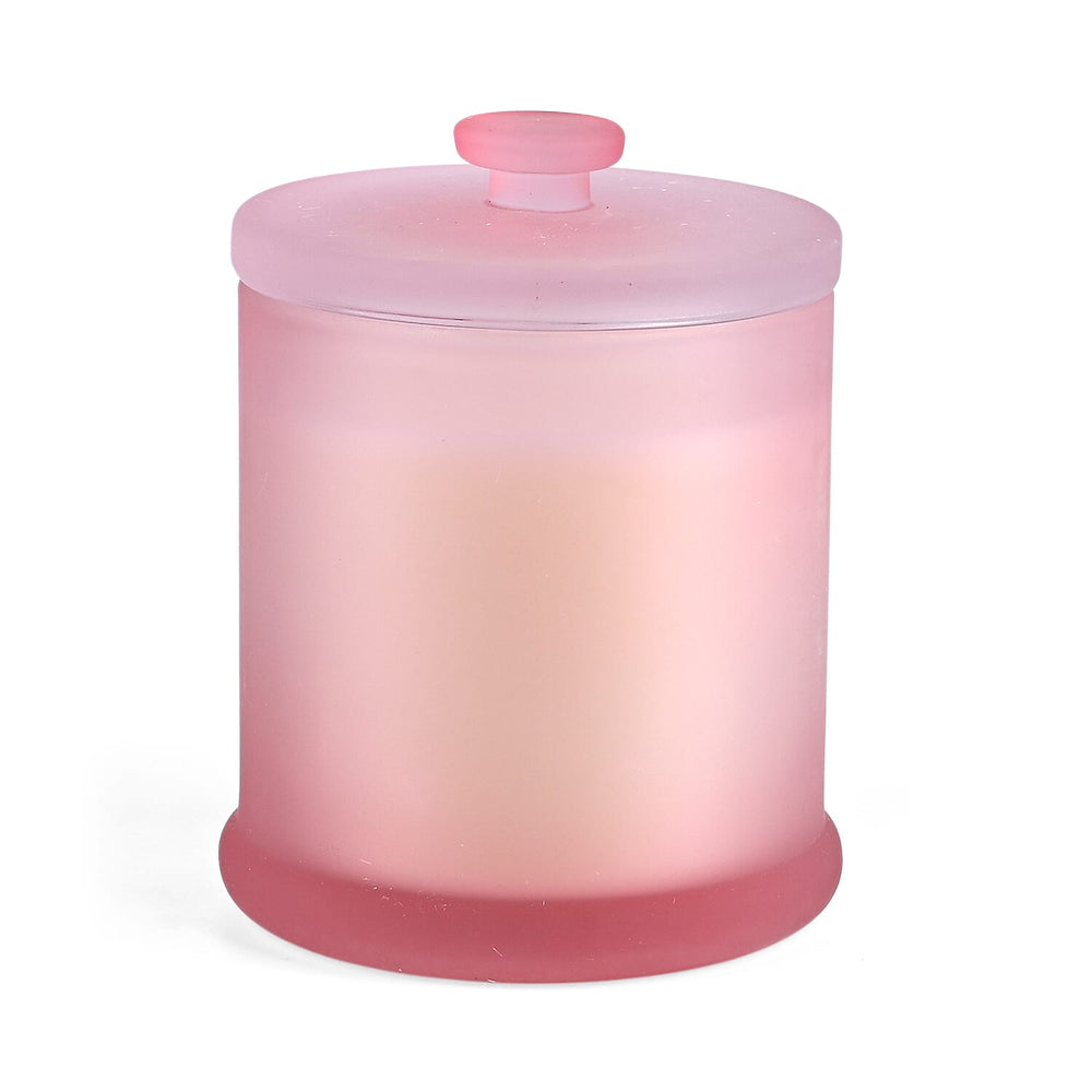 THE HOME LUXURY - Lavender Woods Scent Glass Jar Soy Candle with Burn Time upto 55 Hours - Snow Purple