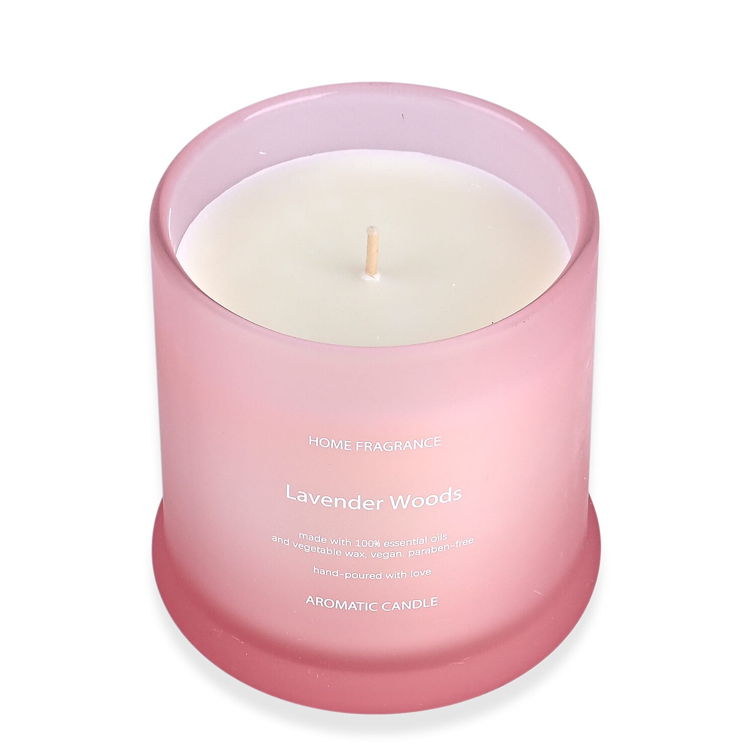 THE HOME LUXURY - Lavender Woods Scent Glass Jar Soy Candle with Burn Time upto 55 Hours - Snow Purple