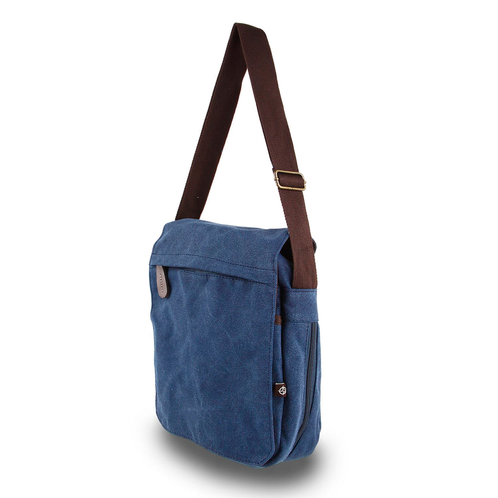 Canvas Crossbody Front Flap Bag - Navy