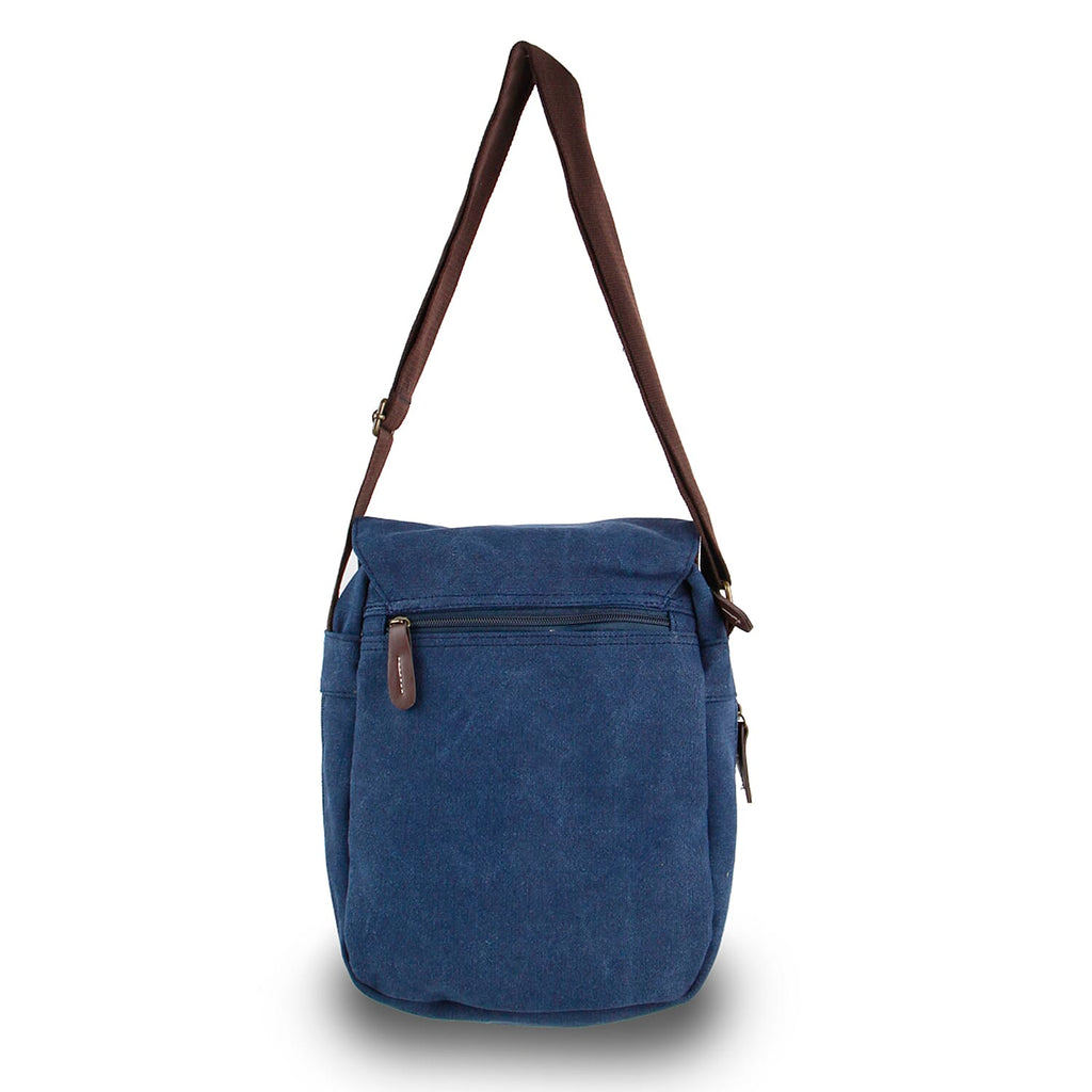 Canvas Crossbody Front Flap Bag - Navy