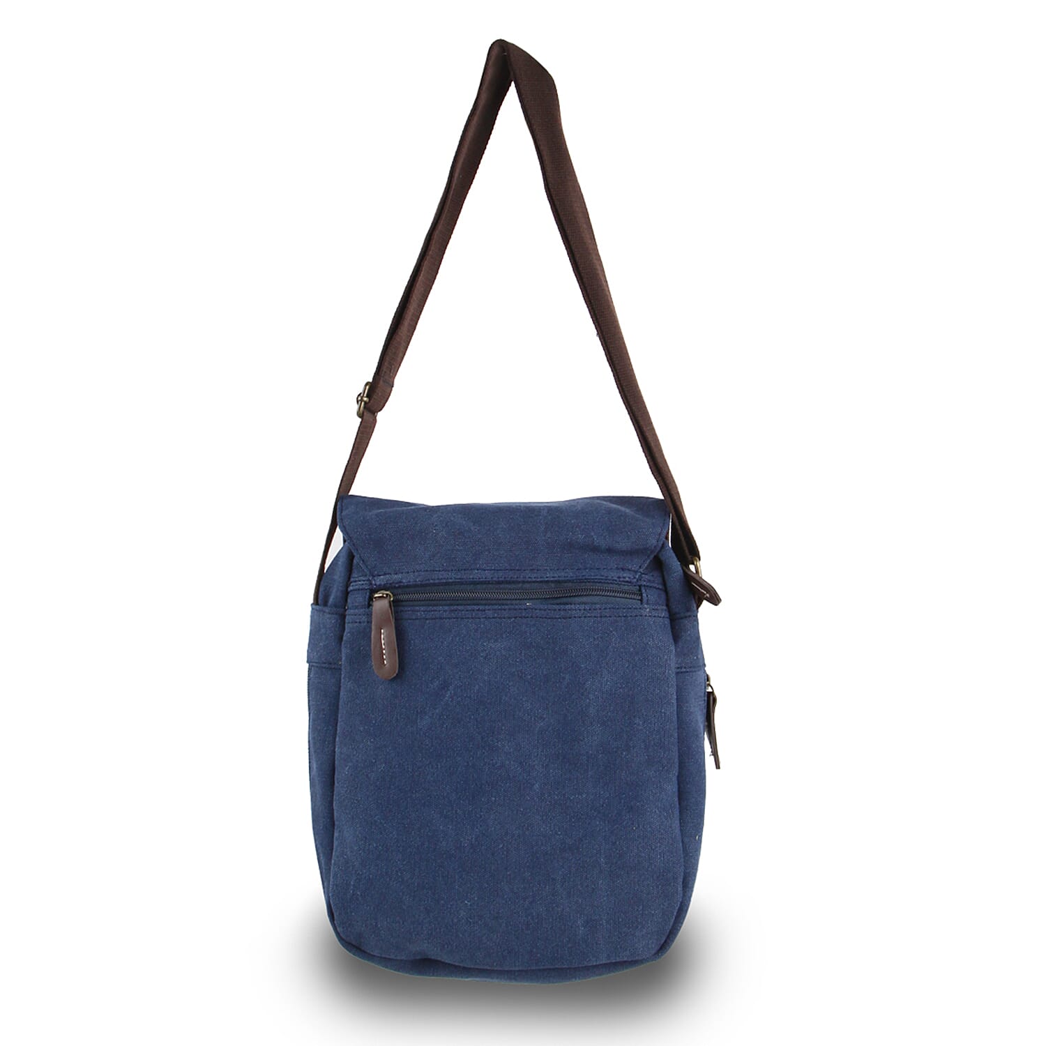 Canvas Crossbody Front Flap Bag - Navy