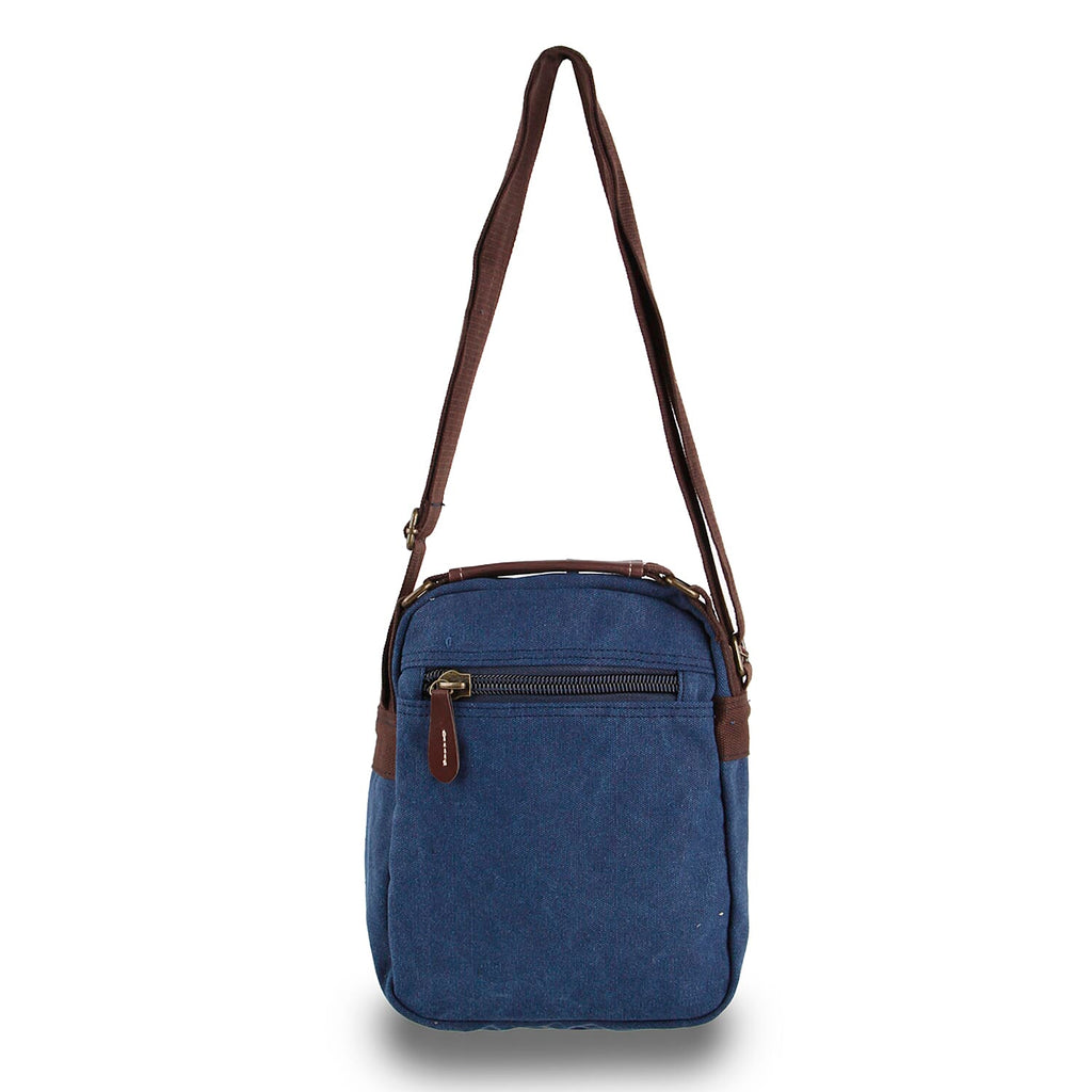 Canvas Crossbody Front Flap Bag - Navy