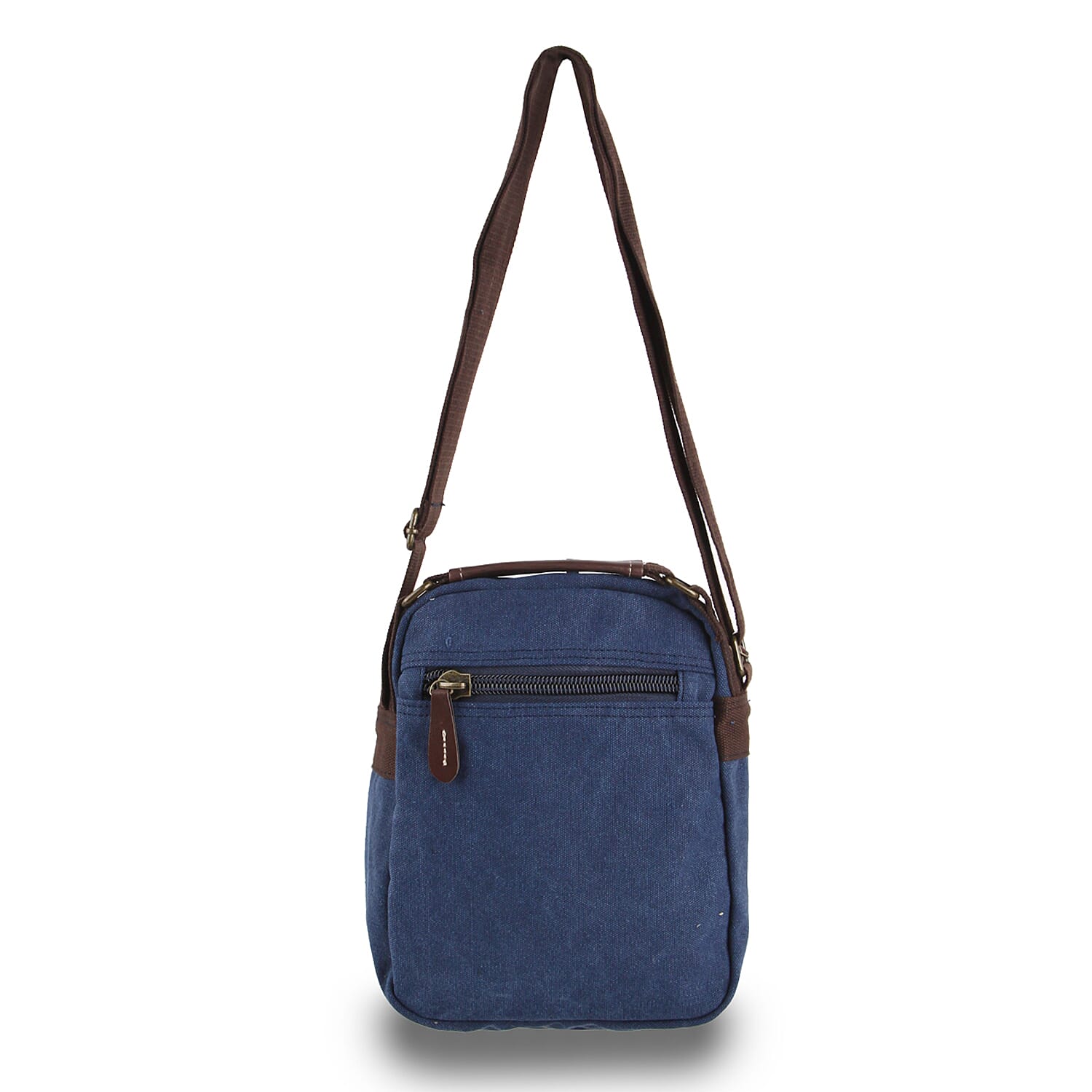 Canvas Crossbody Front Flap Bag - Navy