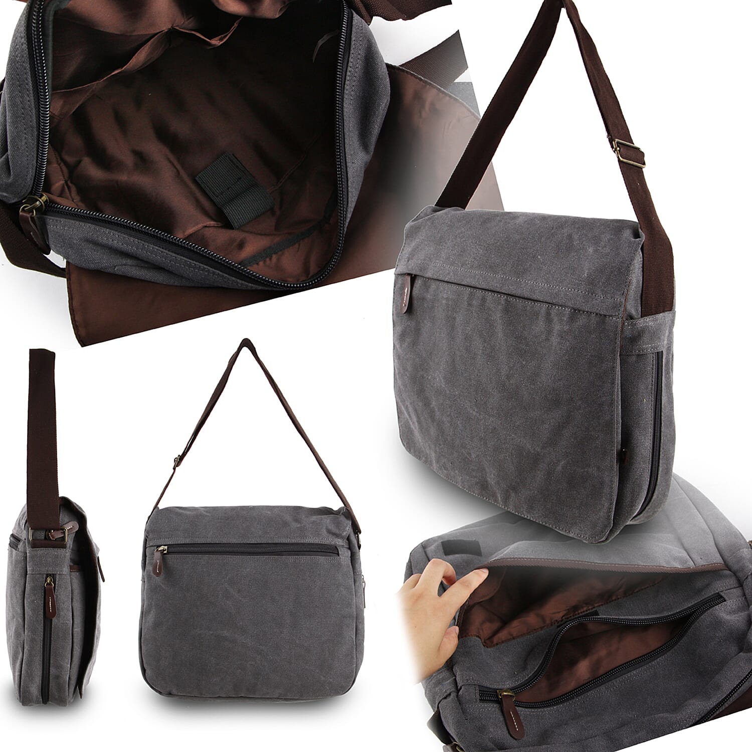 IW Canvas Luggage and Handbag Set (Size 36x9x39 cm) - Grey