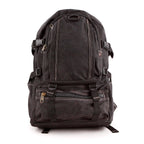 Canvas Side Flaps with Contrast Piping Backpack - Black