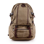 Canvas Side Flaps with Contrast Piping Backpack - Green
