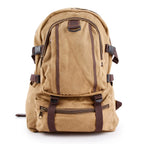 Canvas Side Flaps with Contrast Piping Backpack - Khaki
