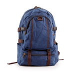 Canvas Side Flaps with Contrast Piping Backpack - Navy