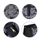 Designer Closeout- Fully Lined Jacquard Canvas Paisley Tote Bag with Zipper Closure and Handles - Black