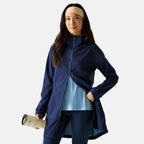Regatta Womens Softshell Waterproof Longline Jacket with Detachable Hood (Size 12) - Navy