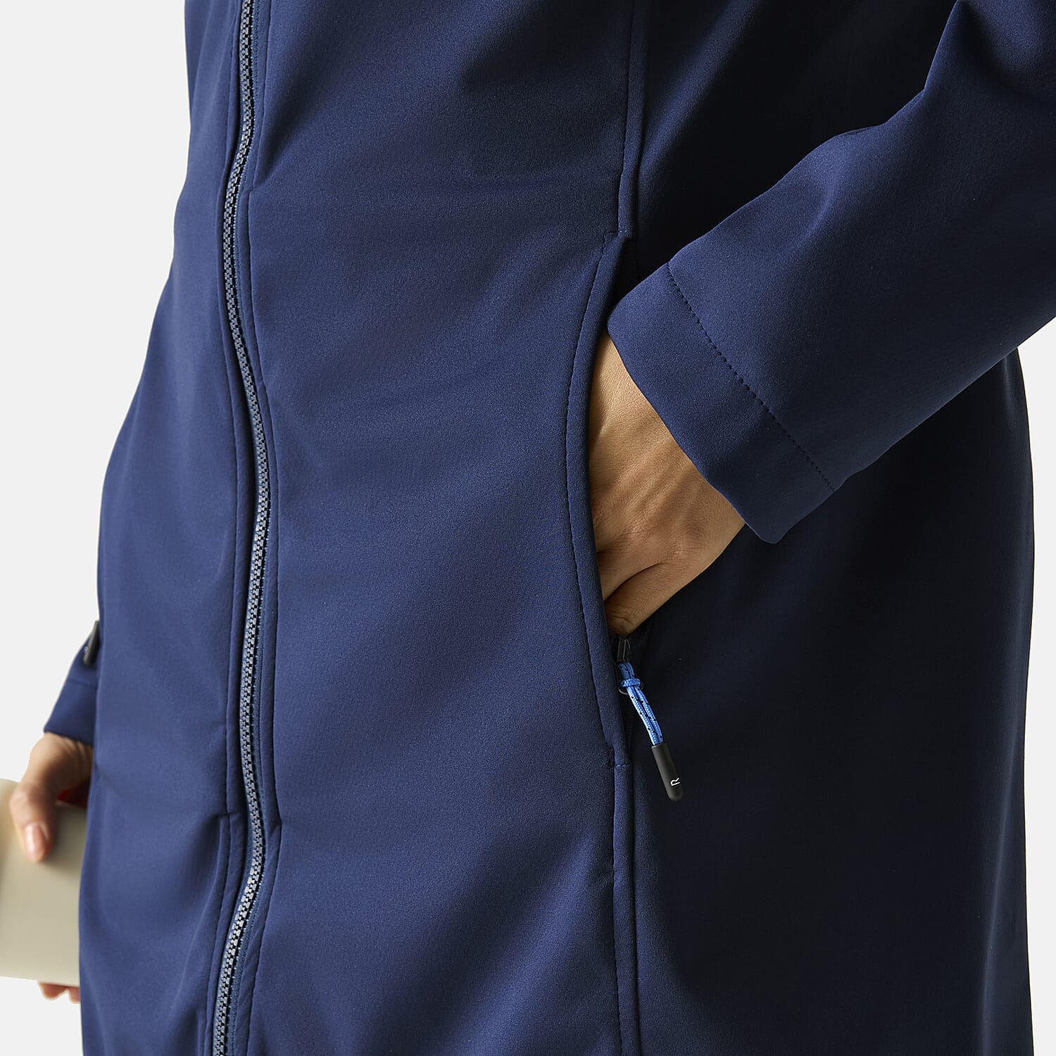 Regatta Womens Softshell Waterproof Longline Jacket with Detachable Hood (Size 12) - Navy