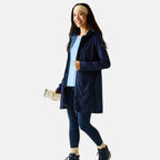 Regatta Womens Softshell Waterproof Longline Jacket with Detachable Hood (Size 14) - Navy