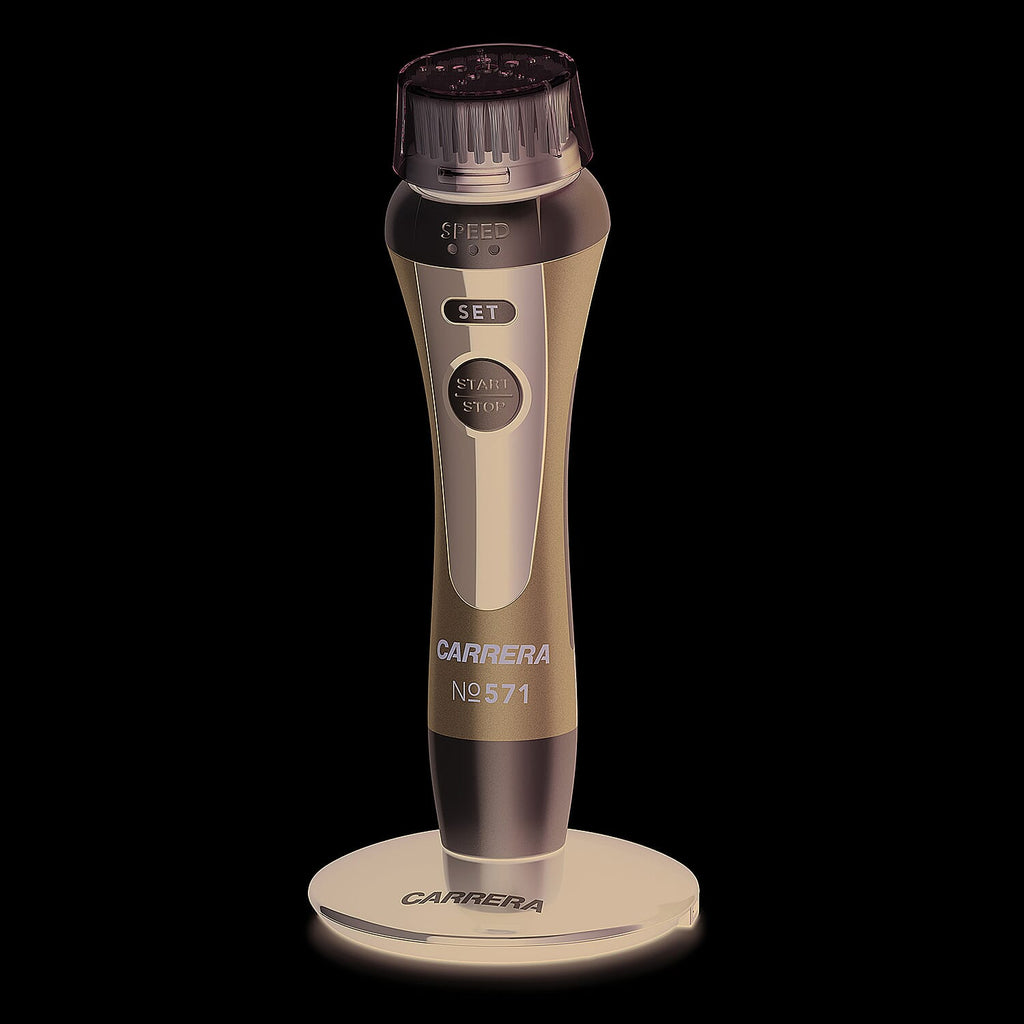 CARRERA 571 Unisex Facial Cleansing Brush (4 Attachments, Antimicrobial, Plug or USB Charge) - Multi