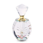 Oval Carved Crystal Refillable Perfume Bottle with Colourful Base (400g)
