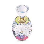 Oval Carved Crystal Refillable Perfume Bottle with Colourful Base (400g)
