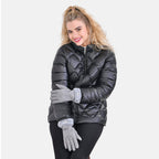 Luxurious 70% Cashmere Gloves with Faux Fur Trim - Grey