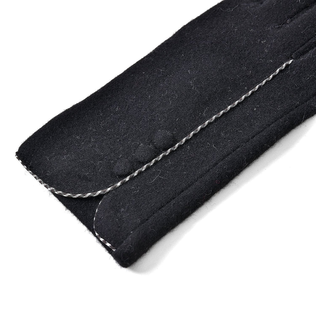 Cashmere Wool Winter Gloves - Black
