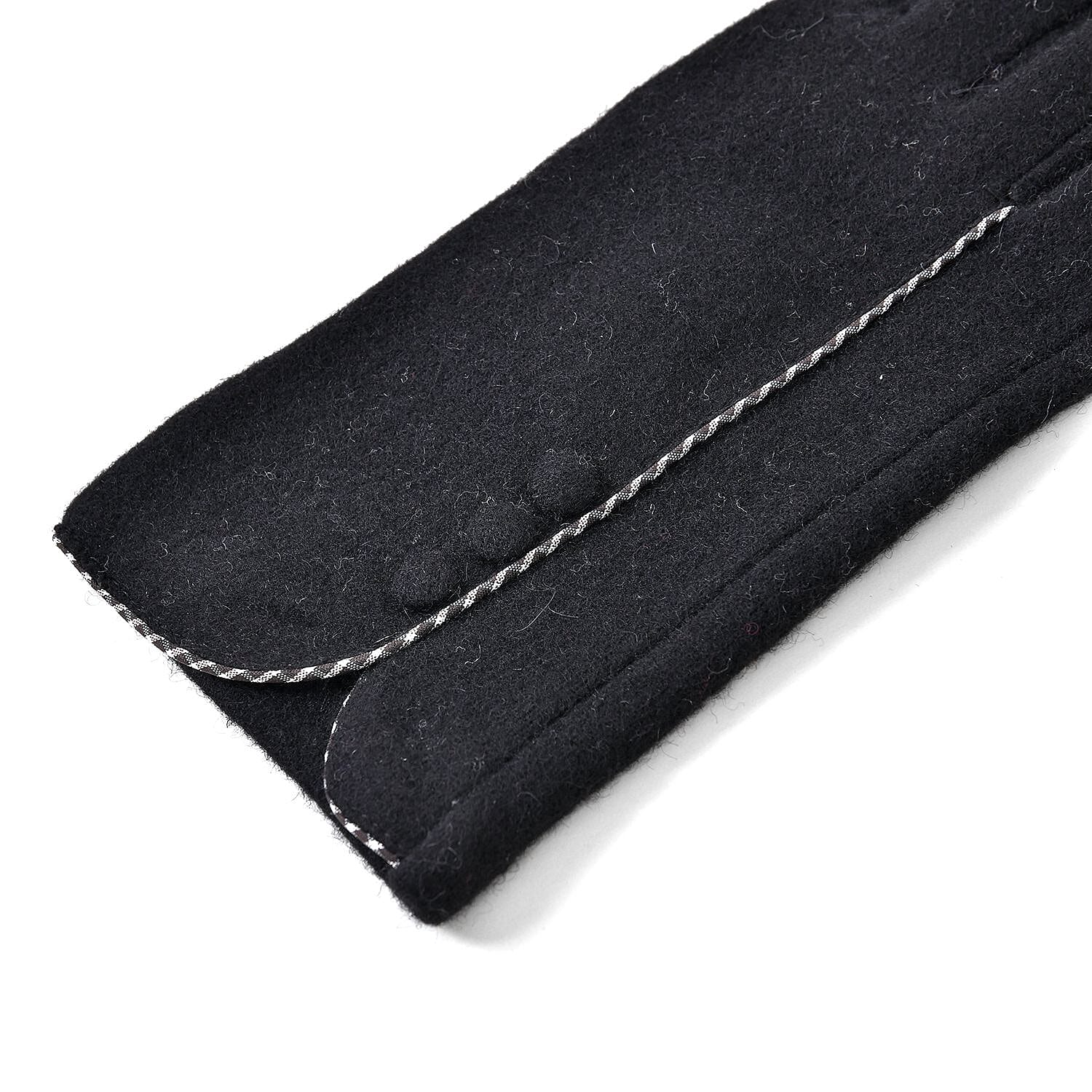 Cashmere Wool Winter Gloves - Black