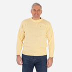 Made In Britain Cavallio Mens Crewneck Jumper With Embroidered Logo (Size S) - Lemon
