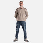 Cavallio Cotton Half Zip Jumper (Size L) - Beige