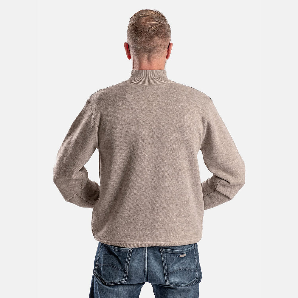 Cavallio Cotton Half Zip Jumper (Size L) - Beige