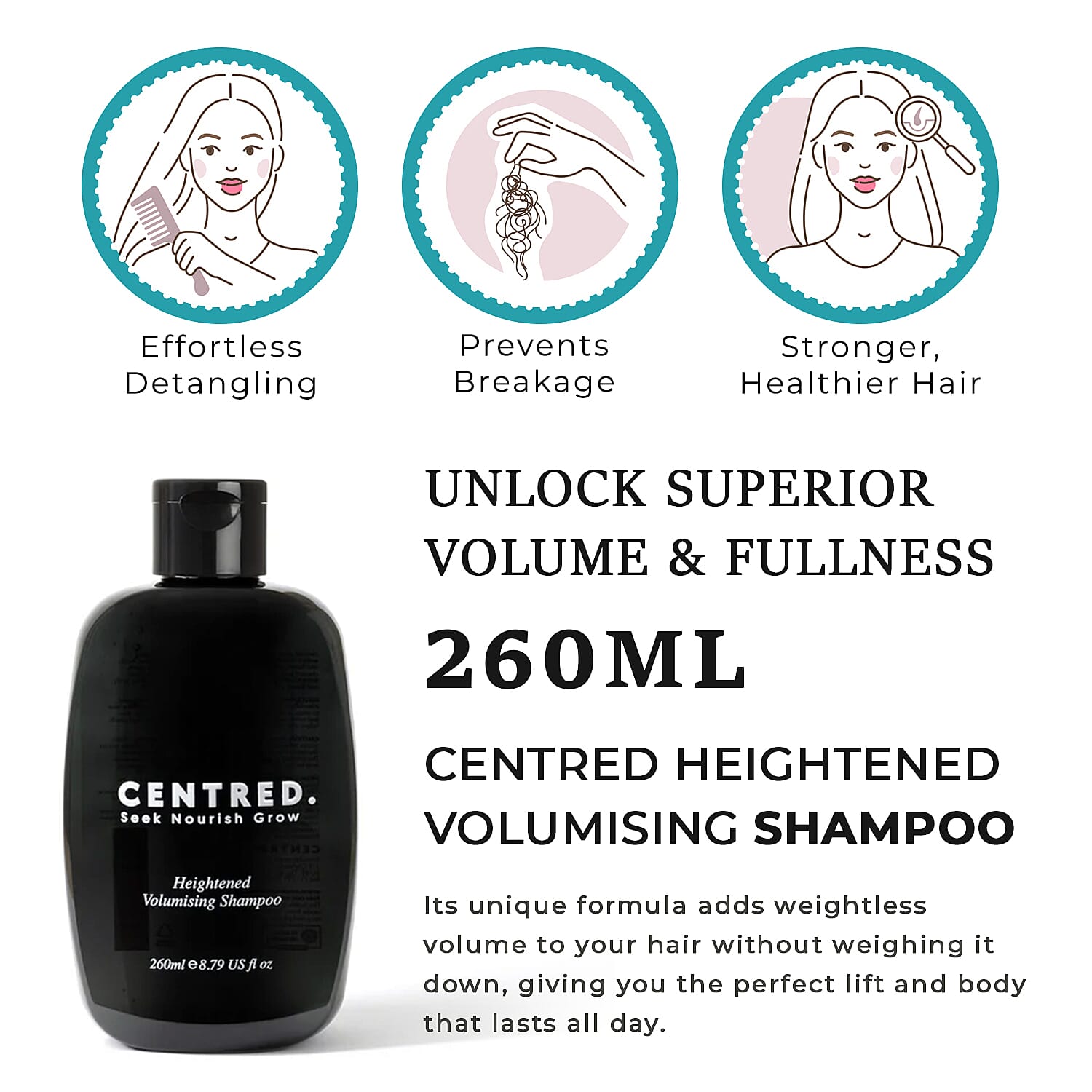 Centred Heightened Volumising Shampoo - 260ml