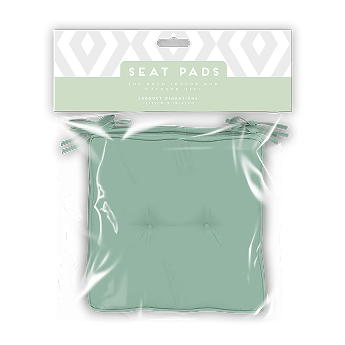Pack of 2 - Summer Outdoor Seat Pads (Size 41x41x2 cm) - Sage