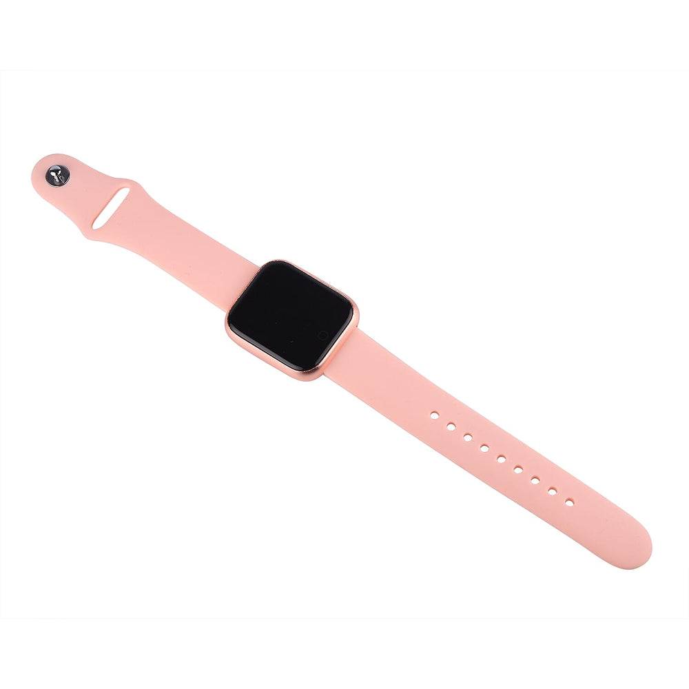 Challenger- LCD Smart Watch with Peach Colour Strap
