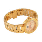 William Hunt - Champagne Diamond Studded Japan Movt. 5ATM WR Watch with Golden Stainless Steel Chain Strap