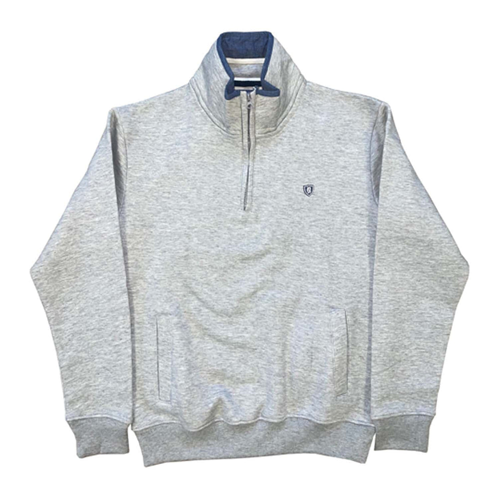 Charles Norton Cotton Quarter Zip Sweatshirt (Size XL) - Grey