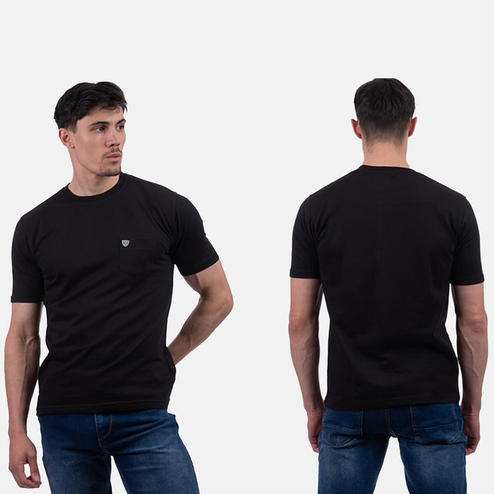 Charles Norton Chest Pocket T-Shirt (Size L, Fit 16 to 18) - Black