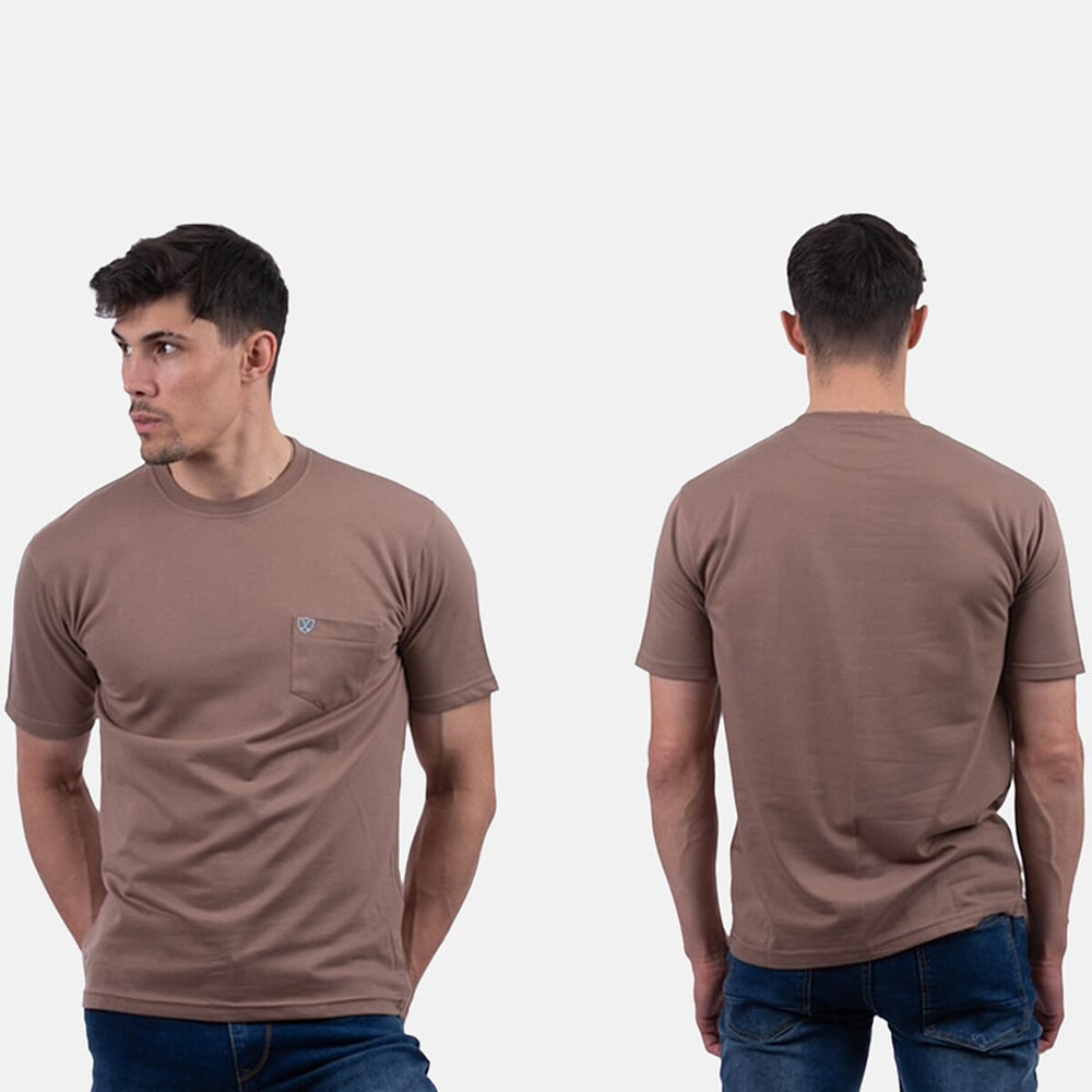 Charles Norton Chest Pocket T-Shirt (Size L, Fit 16 to 18) - Stone