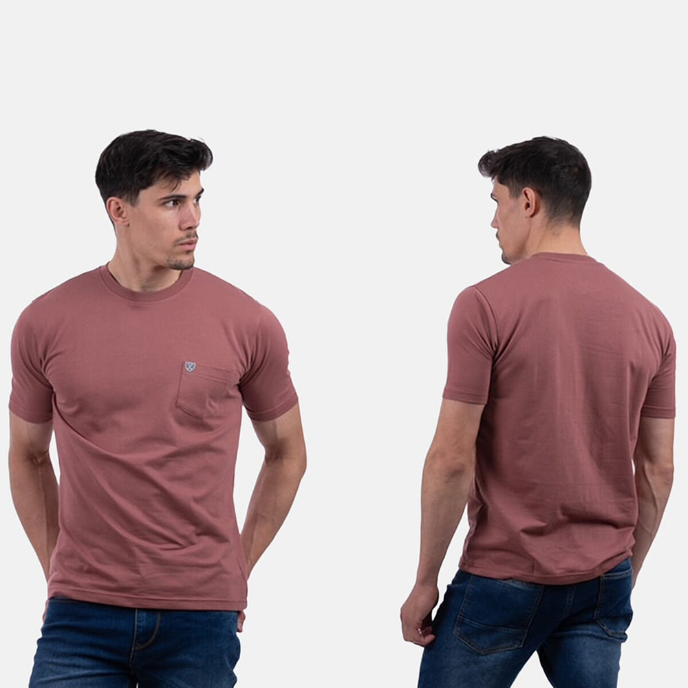 Charles Norton Chest Pocket T-Shirt (Size M, Fit 12 to 14) - Rust