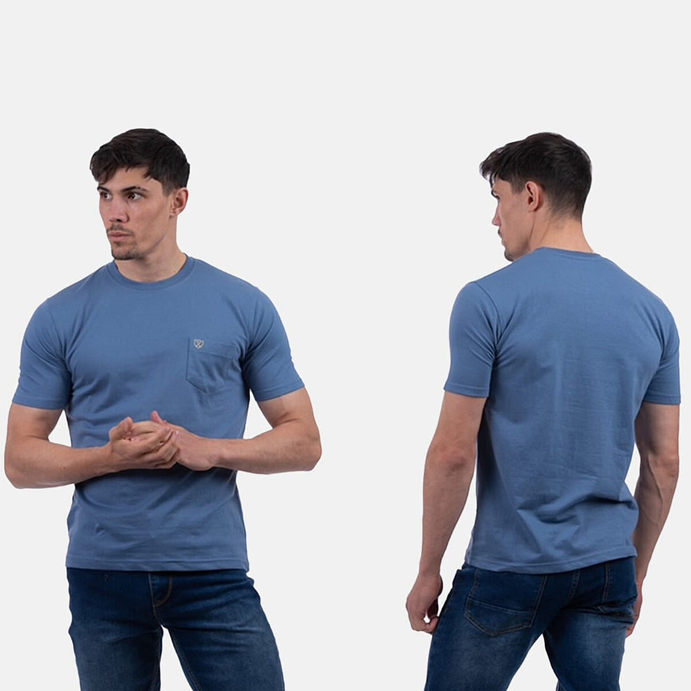 Charles Norton Chest Pocket T-Shirt (Size XXL, Fit 24 to 26) - Blue