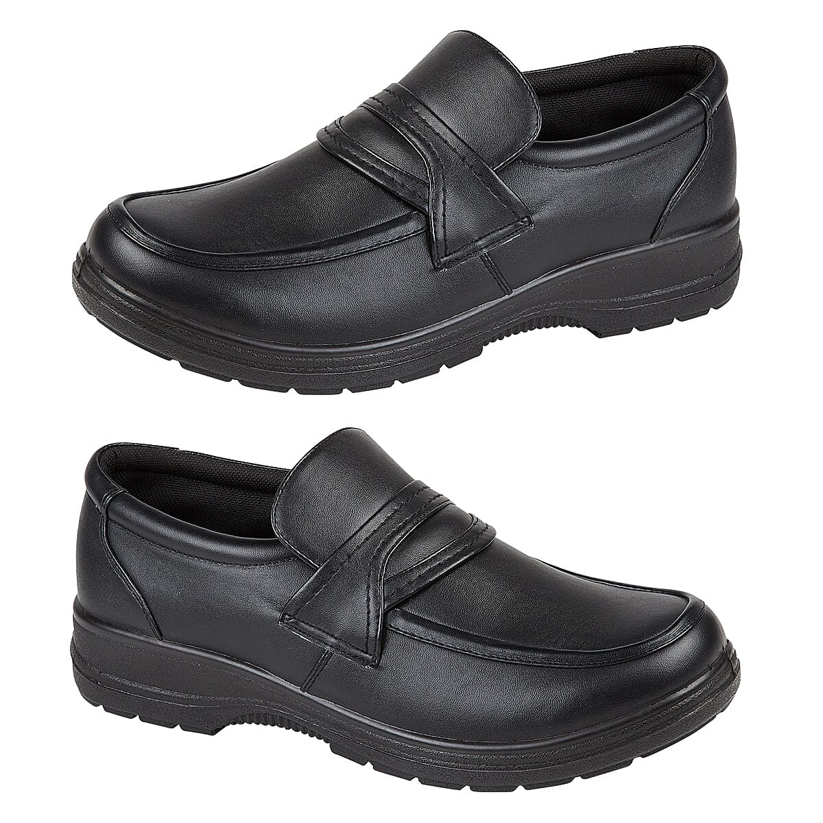 Charles Southwell DEREK Mens Wide Fitting Slip on Shoe (Size 6) - Black