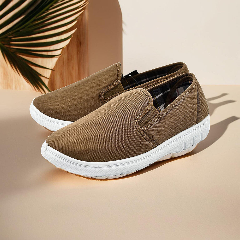 Charles Southwell Mens Brett Canvas Shoes (Size 7) - Taupe