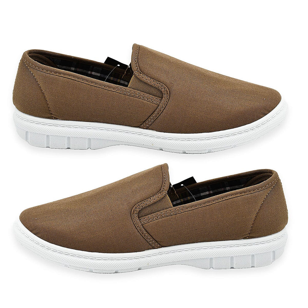 Charles Southwell Mens Brett Canvas Shoes (Size 7) - Taupe