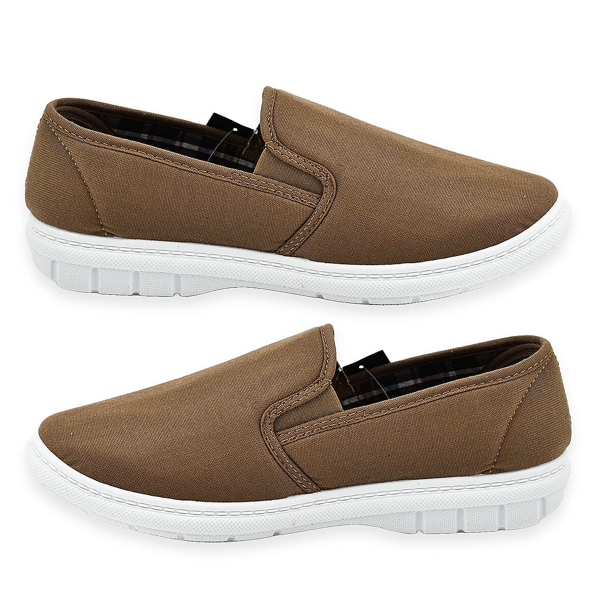 Charles Southwell Mens Brett Canvas Shoes (Size 7) - Taupe